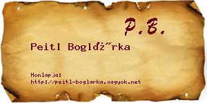 Peitl Boglárka névjegykártya